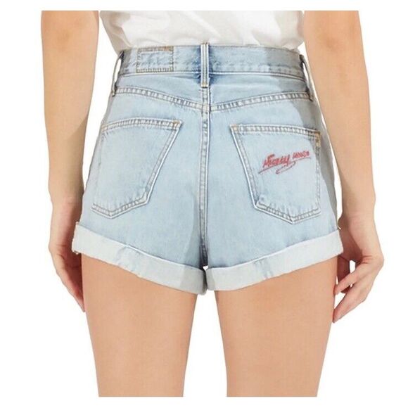 SIWY x Mickey Mouse Jean Shorts Disney Women 28 Embroidered‎ Button Fly - Picture 12 of 13